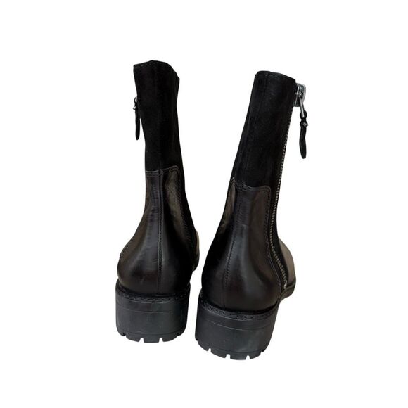 VIA SPIGA WOMEN ANKLE BOOTS BLACK LEATHER FLAT ZIPPER size 8 - Picture 4 of 8